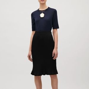 COS Ribbed Pencil Skirt with Frill Hem